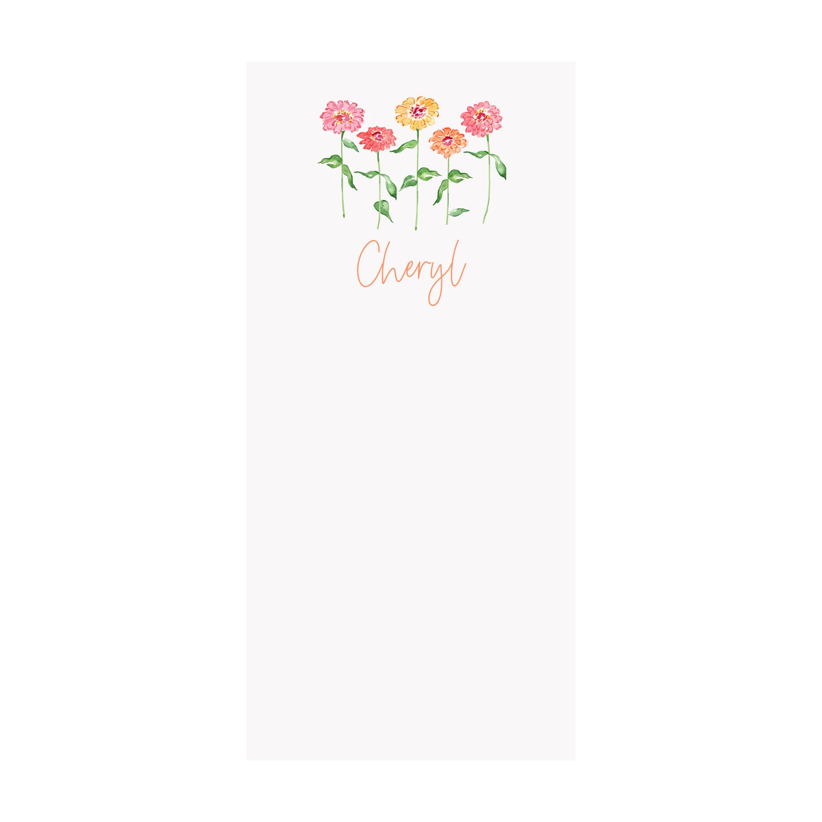 Zinnias Notepad- Personalized