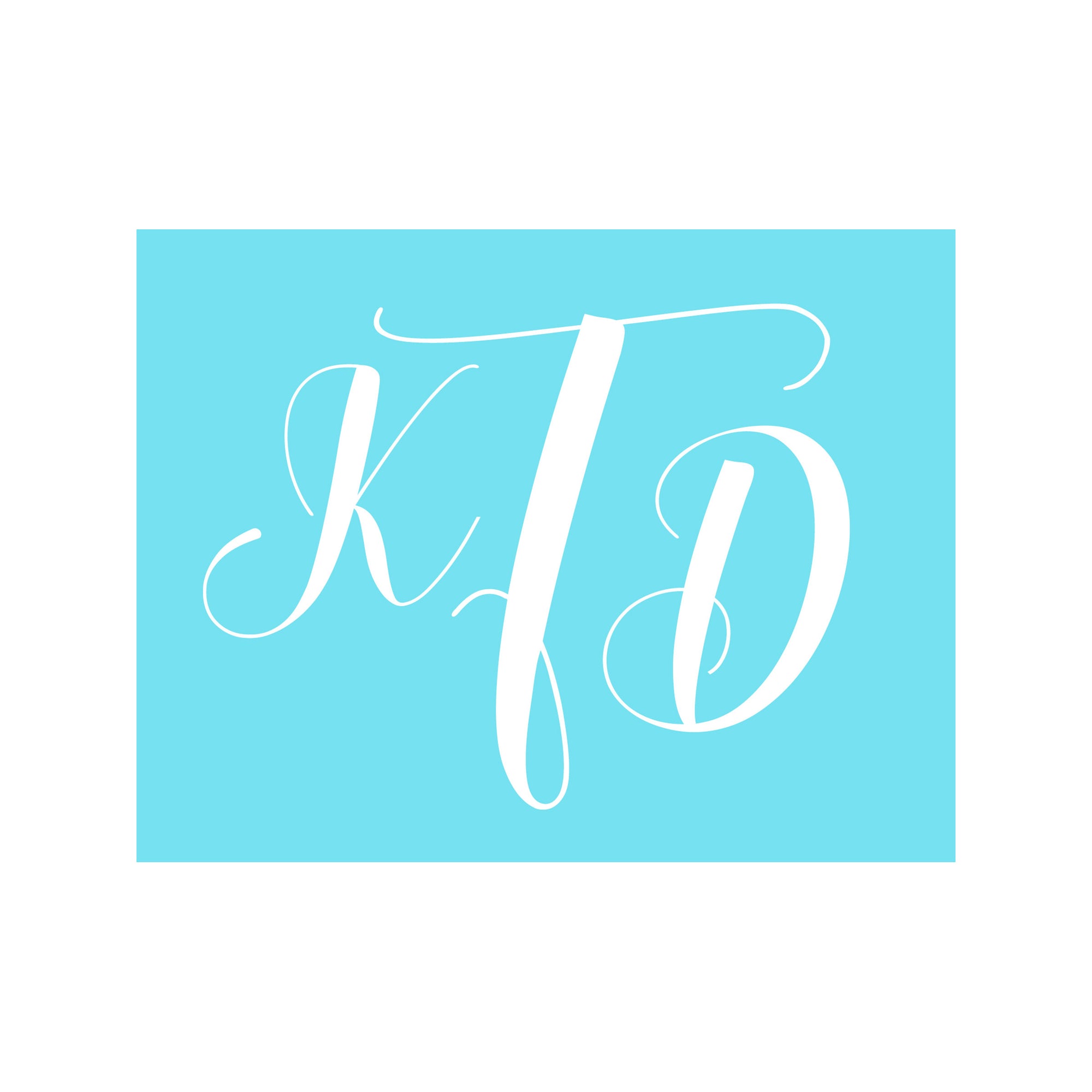 Monogram Stationery- Turquoise