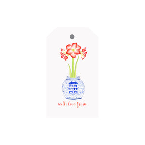 Amaryllis Ginger Jar Luggage Gift Tags