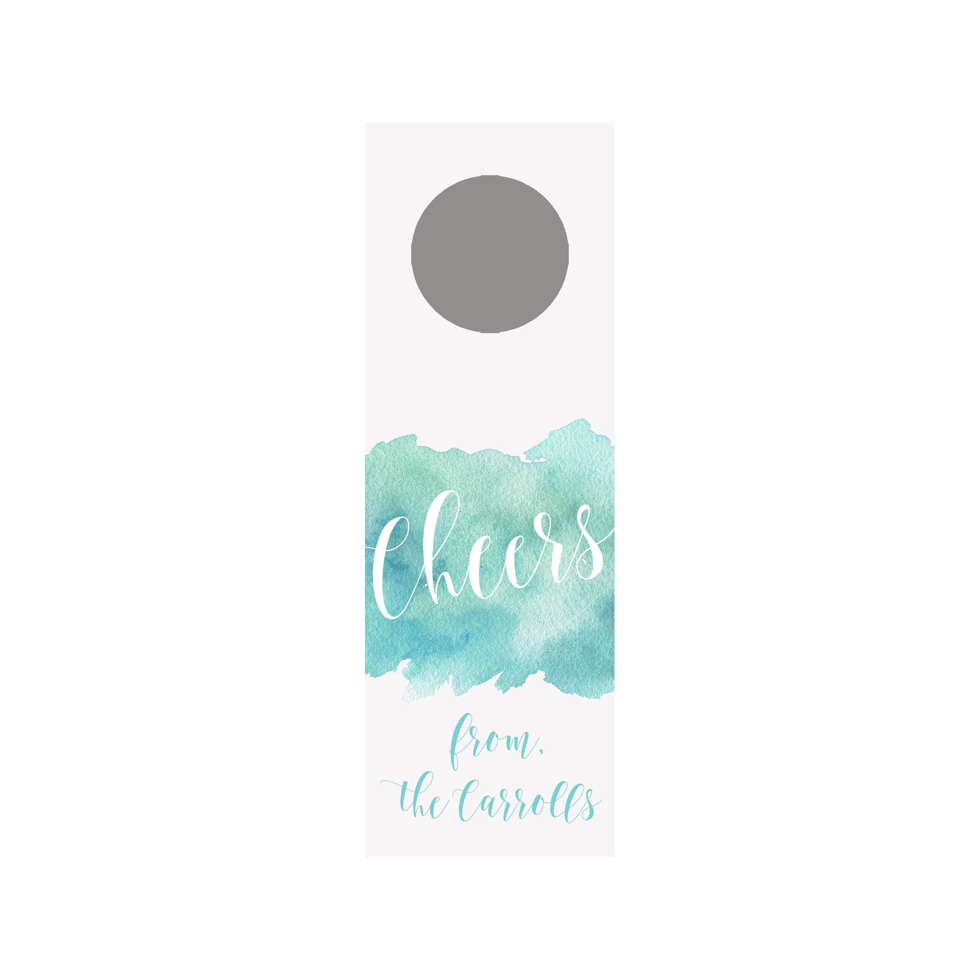 Watercolor Splash Wine Tag - Aqua