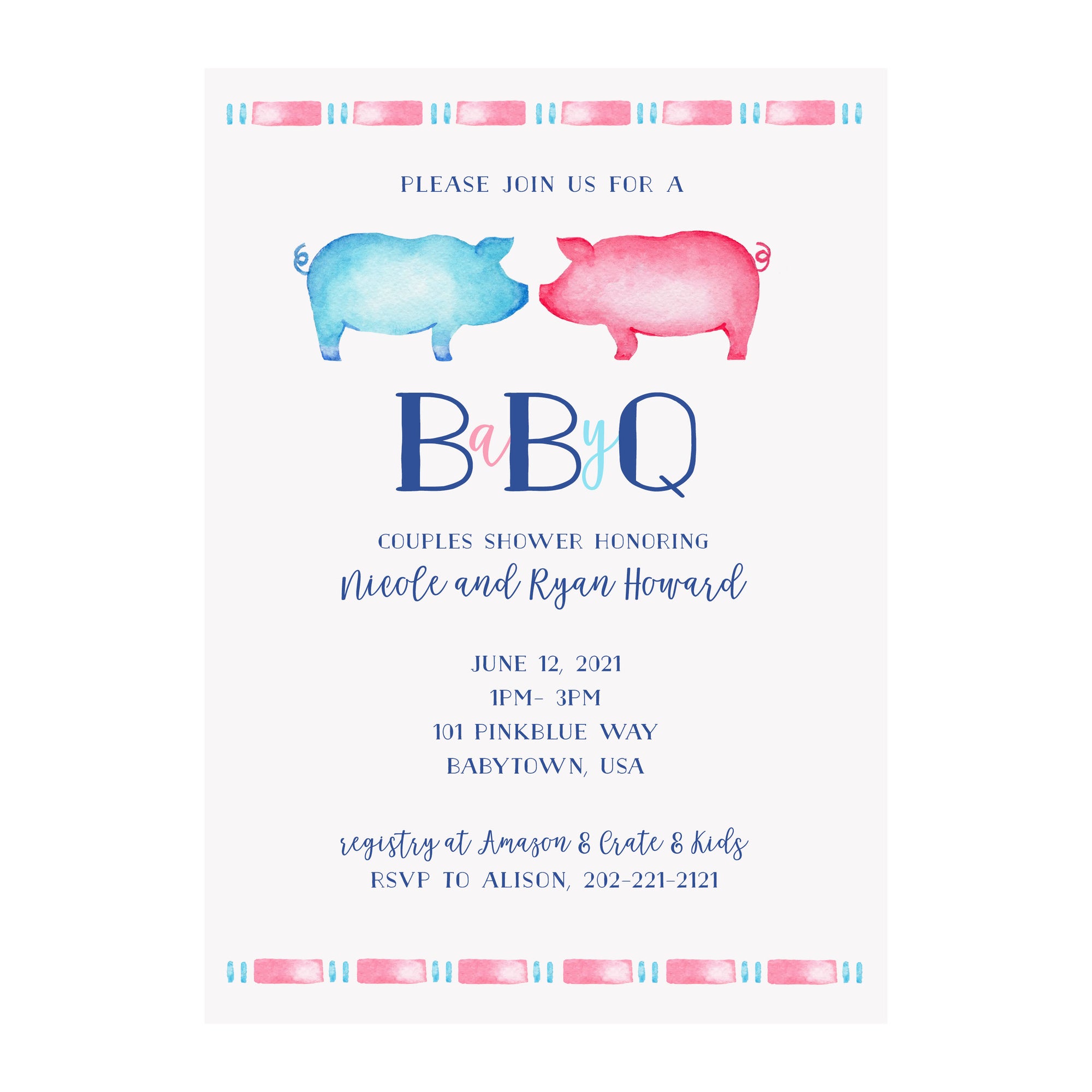Baby Q BBQ Invitation