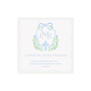 Framed Baby Keepsake Monogram & Verse Print- Blue