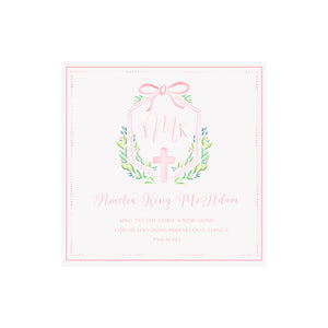 Framed Baby Keepsake Monogram & Verse Print- Pink