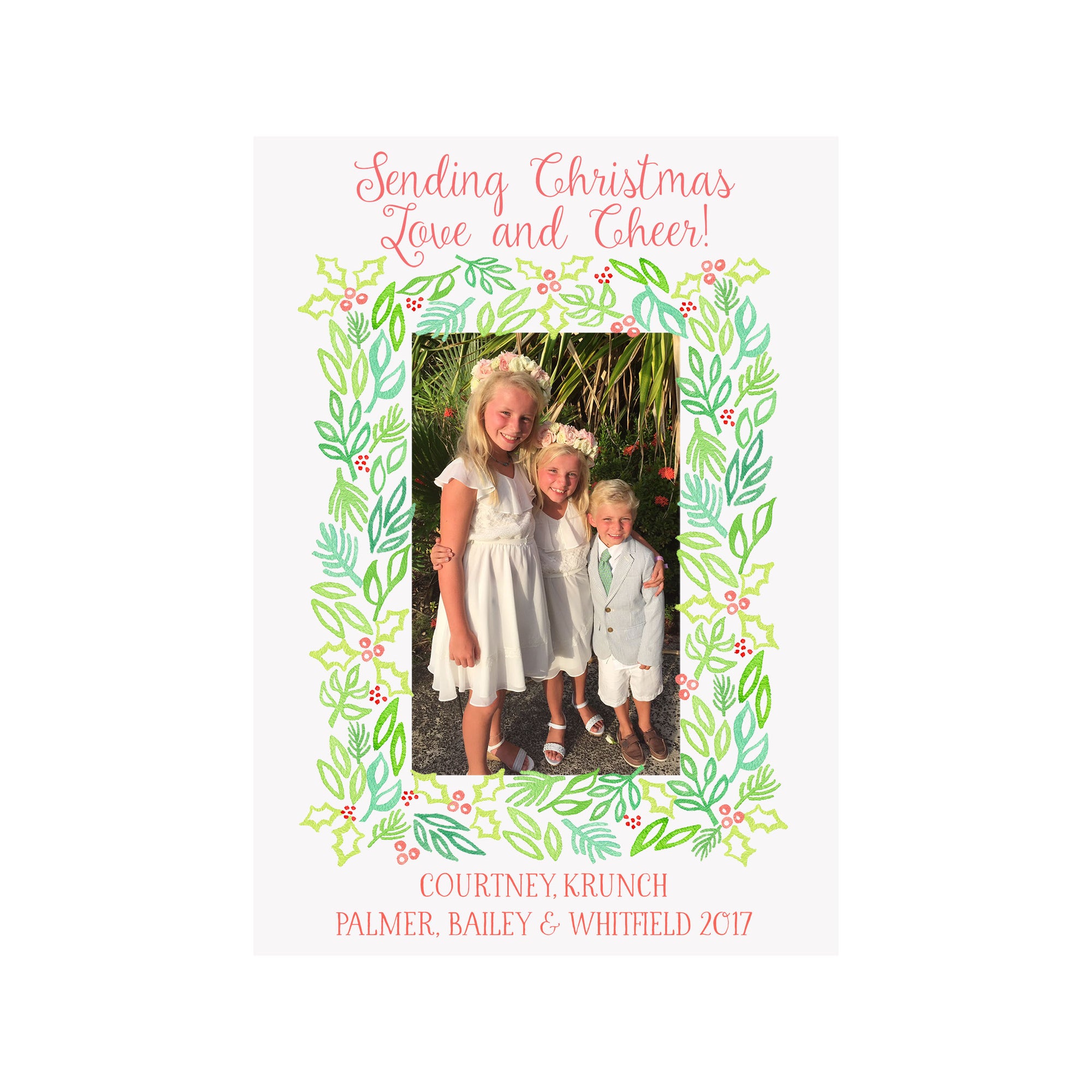 Beach Holly Holiday Photo Cards