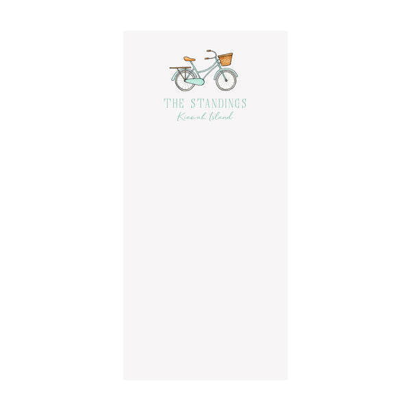 Bike Notepad Bicycle Notepad- Personalized- Assorted Colors - Brake Ink Stationery