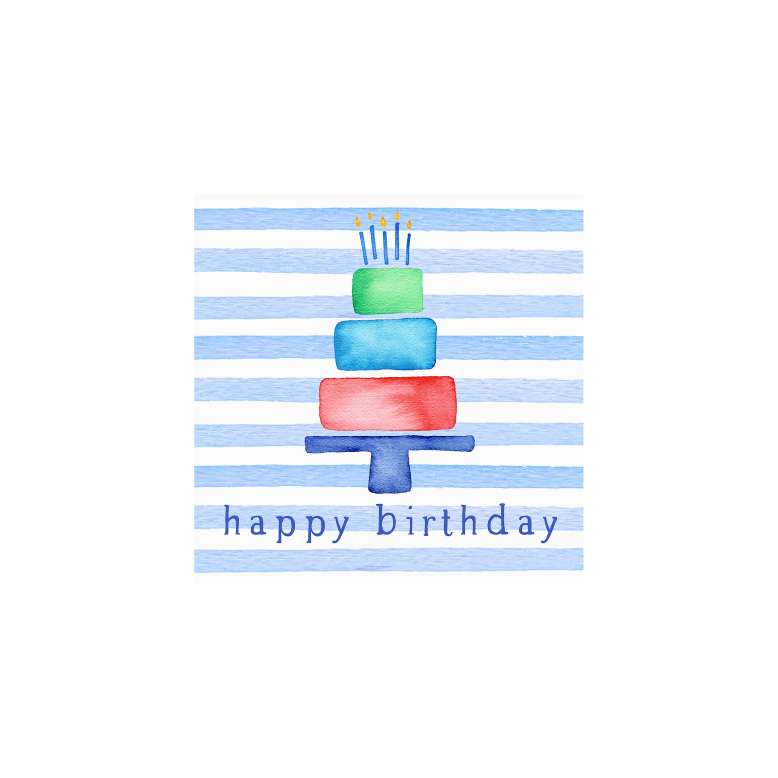 Birthday Cake Gift Tag- Blue