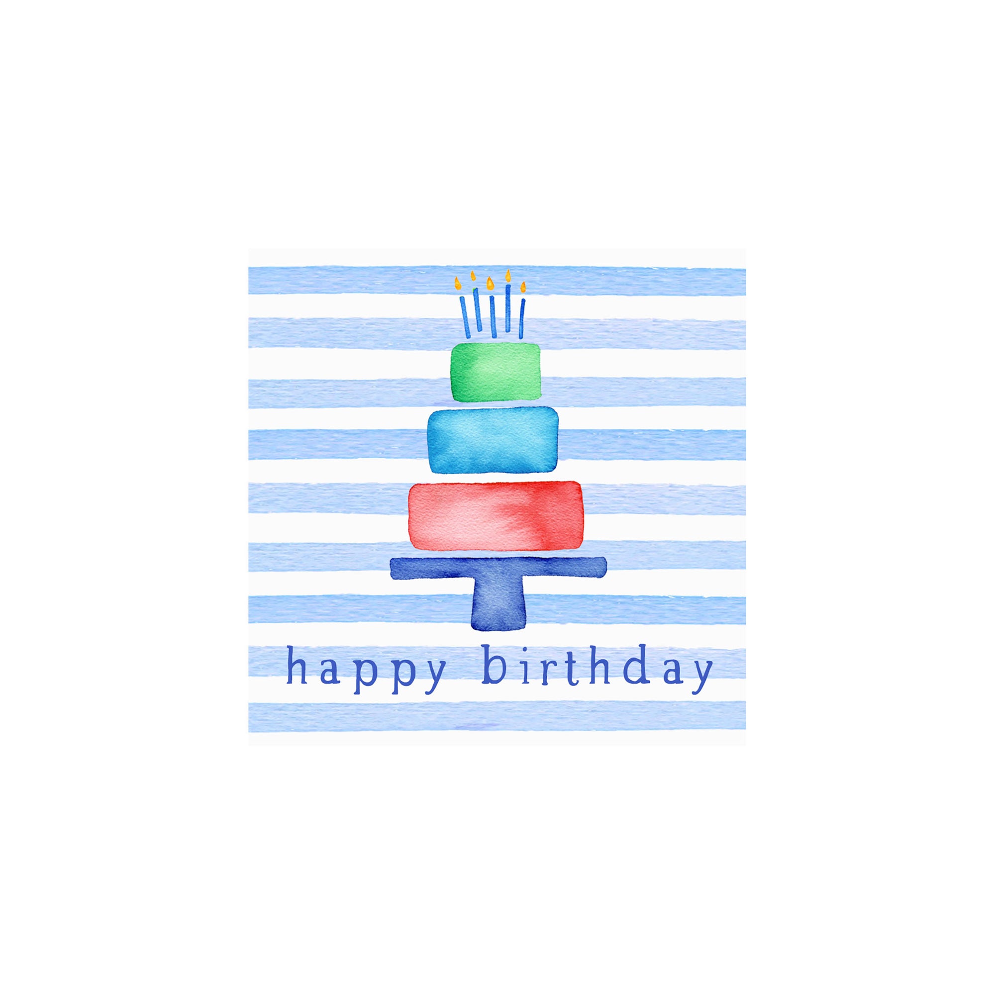 Birthday Cake Gift Tag- Blue