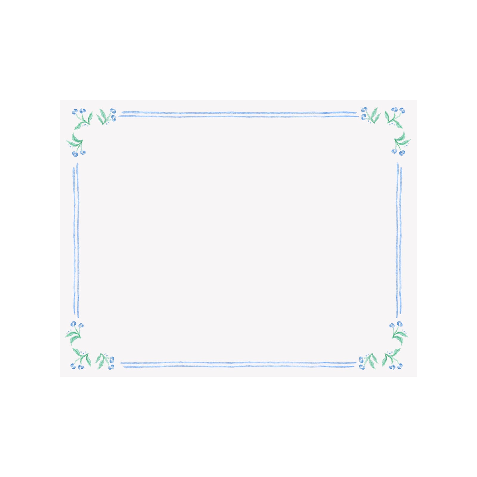 French Floral Border Note Card