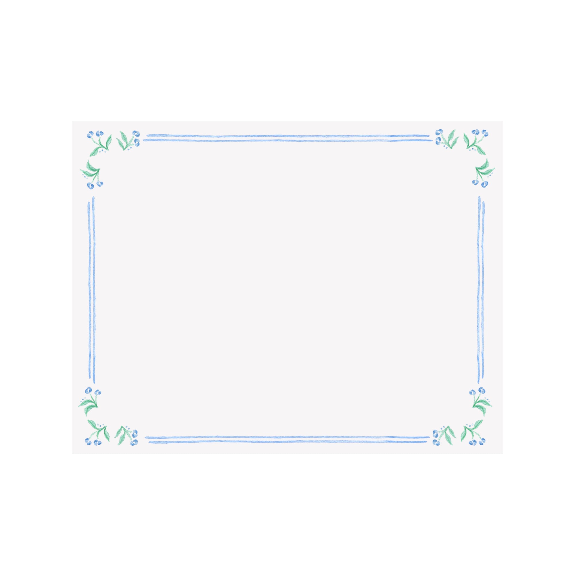 French Floral Border Note Card