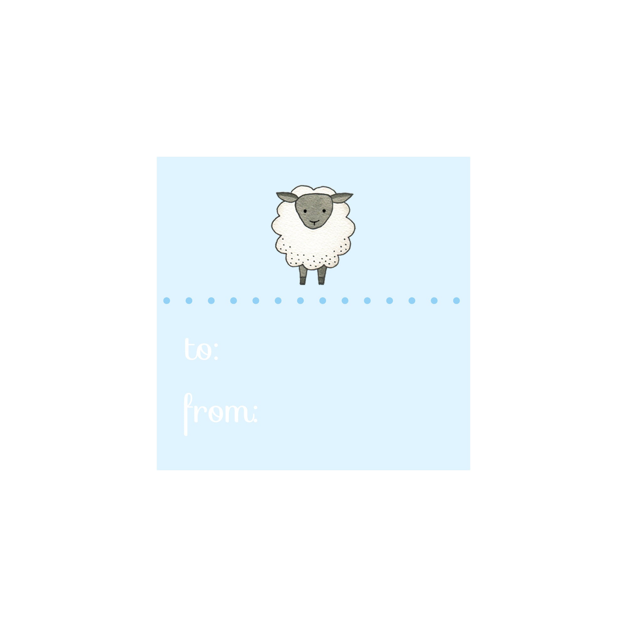 Sheep Gift Tag- Blue