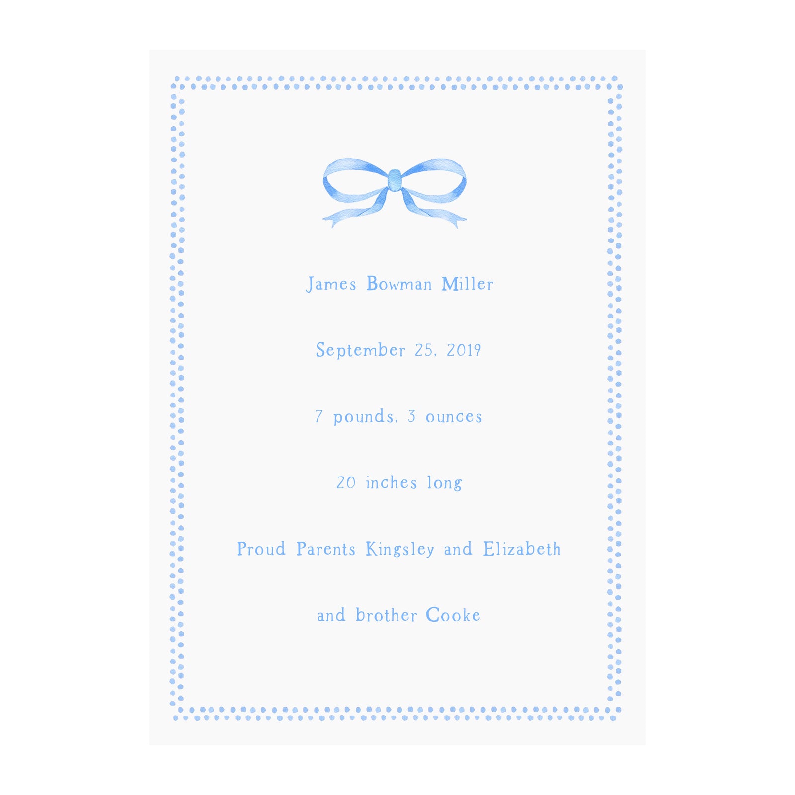 Baby Keepsake Print- Blue