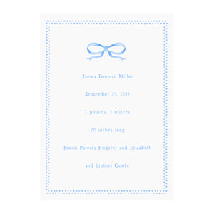 Baby Keepsake Print- Blue