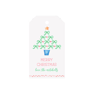 Bow Christmas Tree Personalized Luggage Gift Tags