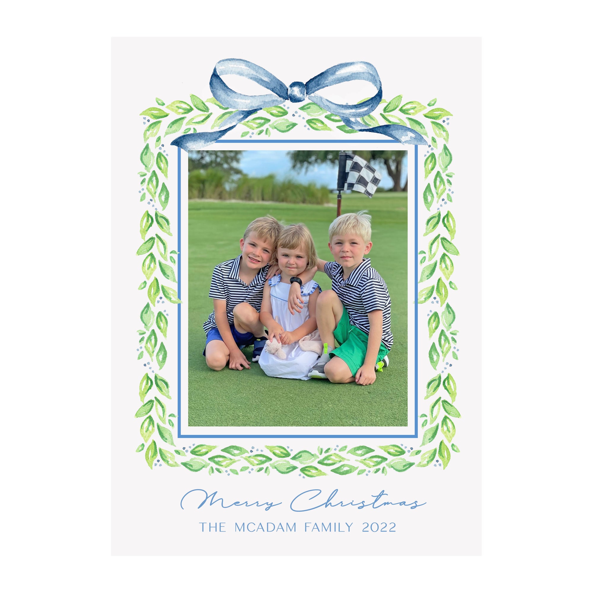 Boxwood Garland Holiday Photo Cards