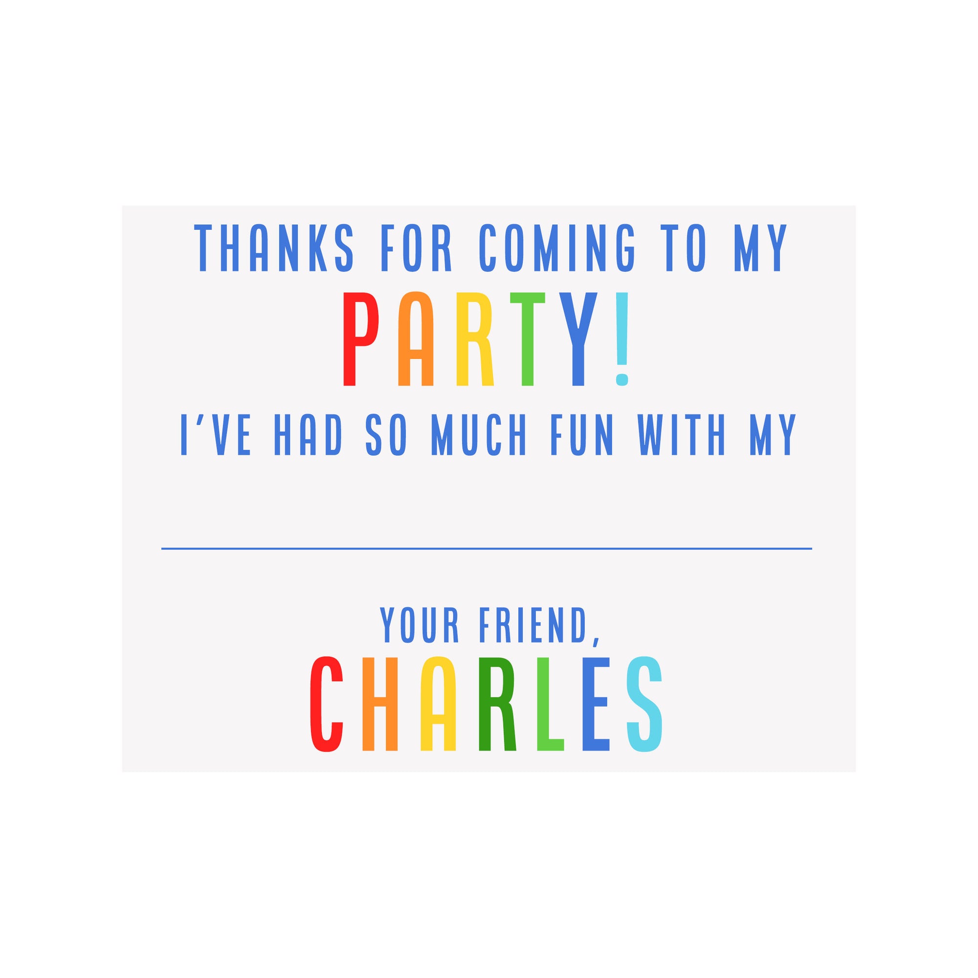 Party Stationery- Blue