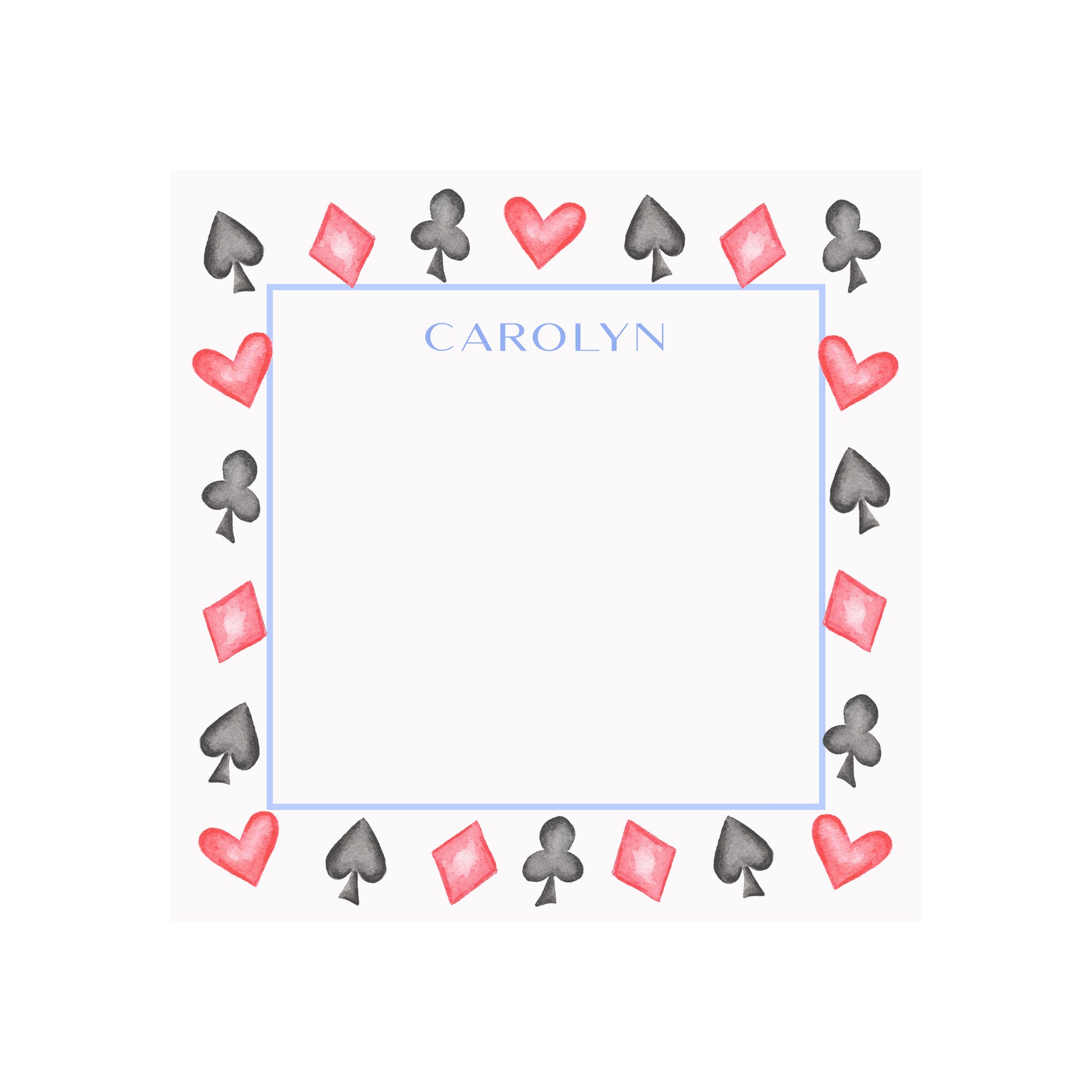 Queen of Hearts Card Notepad- Personalized