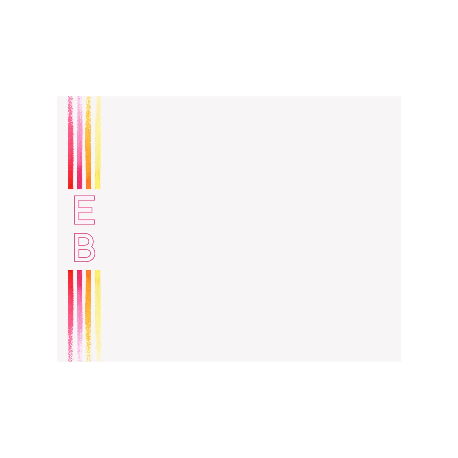 Bright Stripes Initials Stationery- Personalized