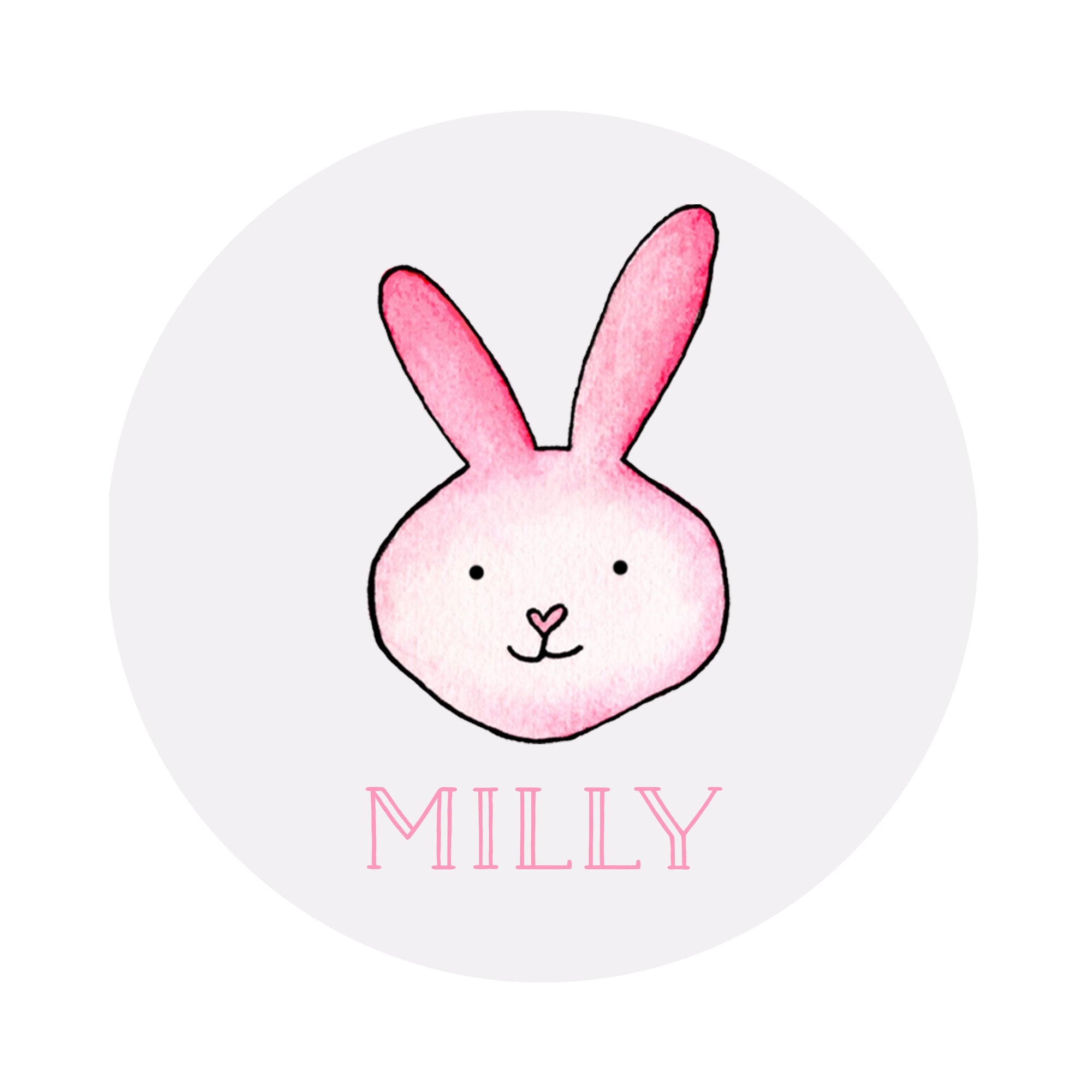 Pastel Bunny Personalized Circular Easter Placecards