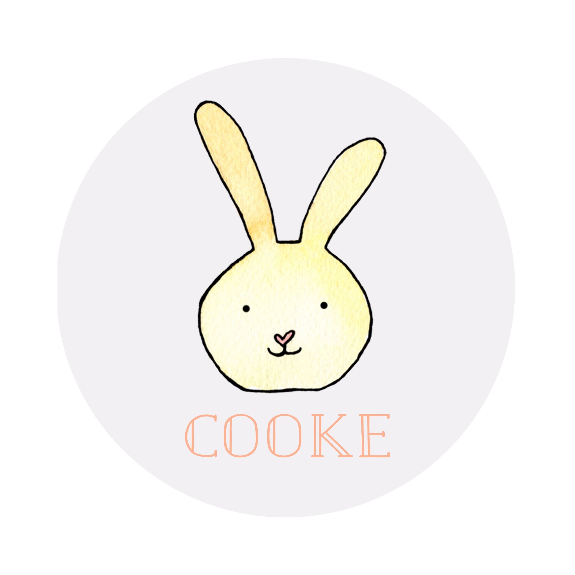 Pastel Bunny Personalized Circular Easter Placecards