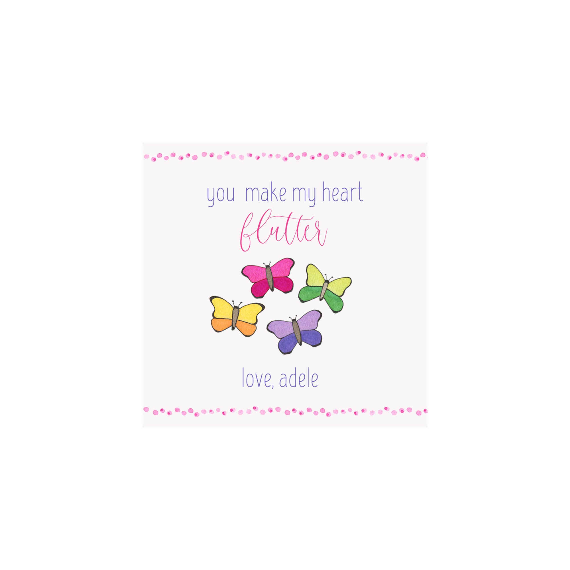 Personalized Butterfly Valentine Gift Tags & Stickers