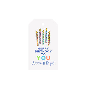 Birthday Candles Personalized Angled/Drilled Gift Tags