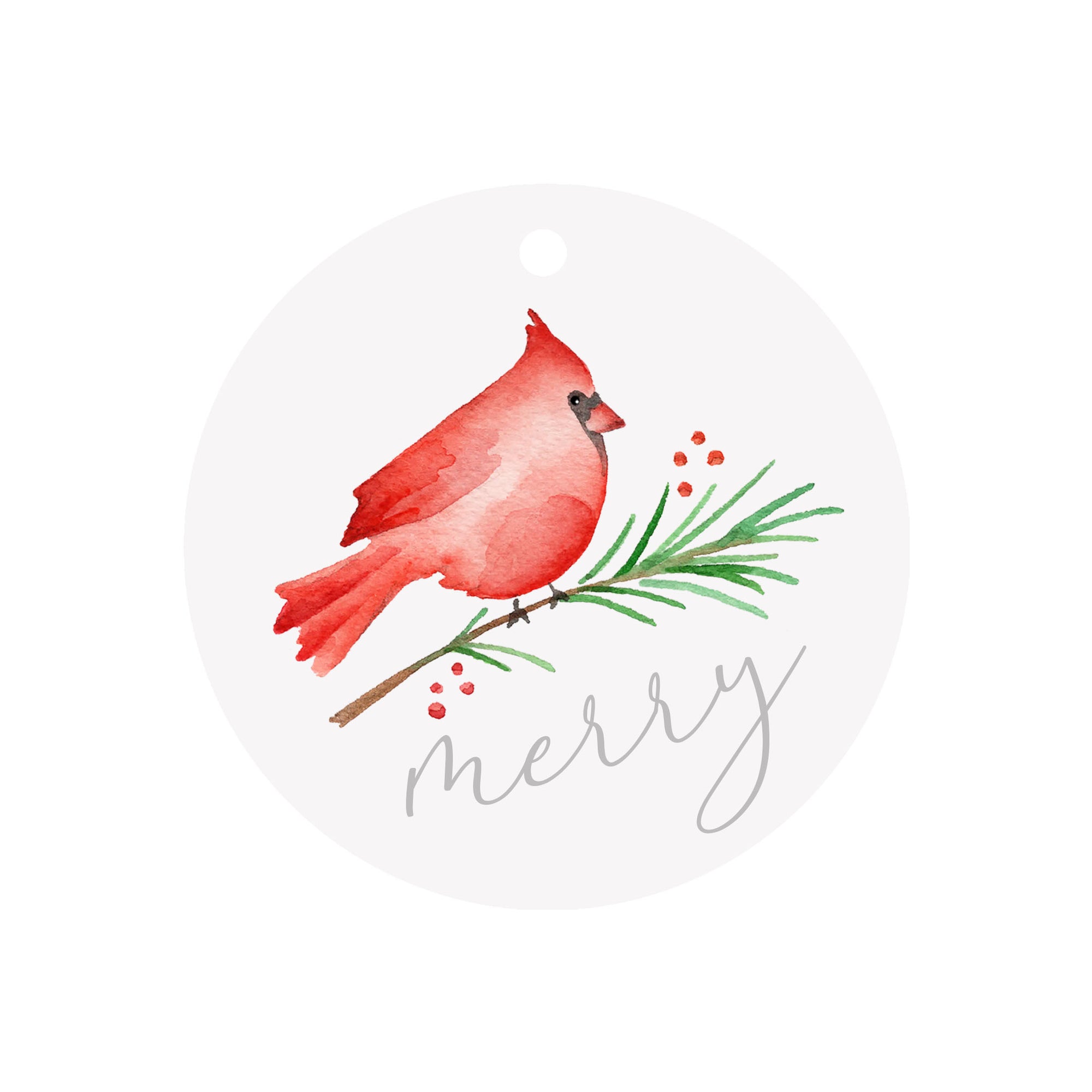 Cardinal Circular Round Gift Tags