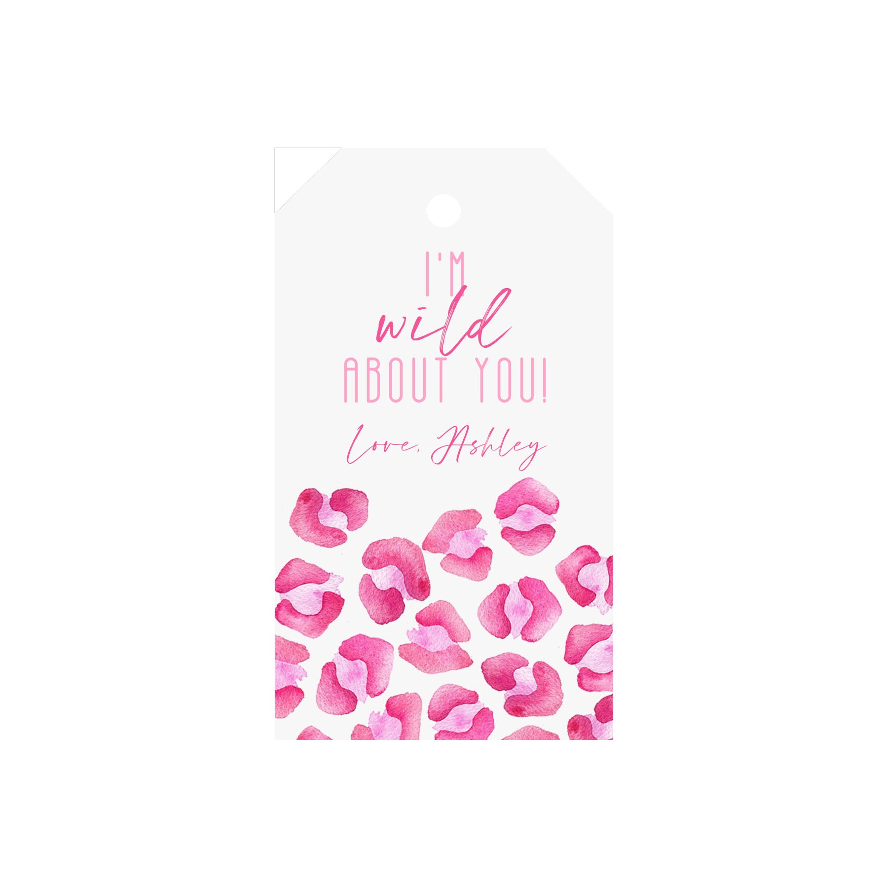 Pink Cheetah Valentine Personalized Luggage Gift Tags