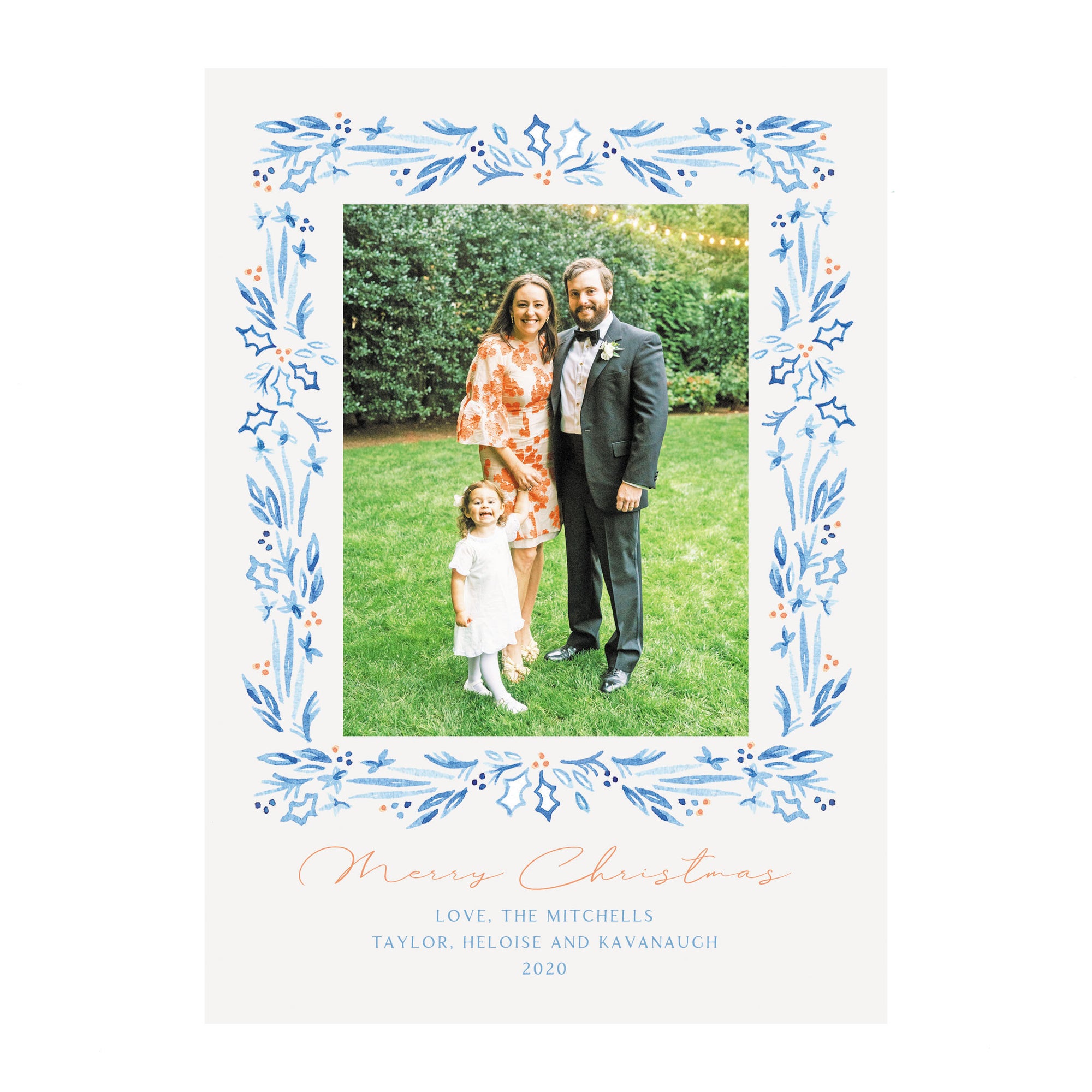 Paperwhite & Coral Holiday Photo Cards