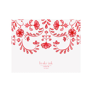 Chinoiserie Note Cards- Red