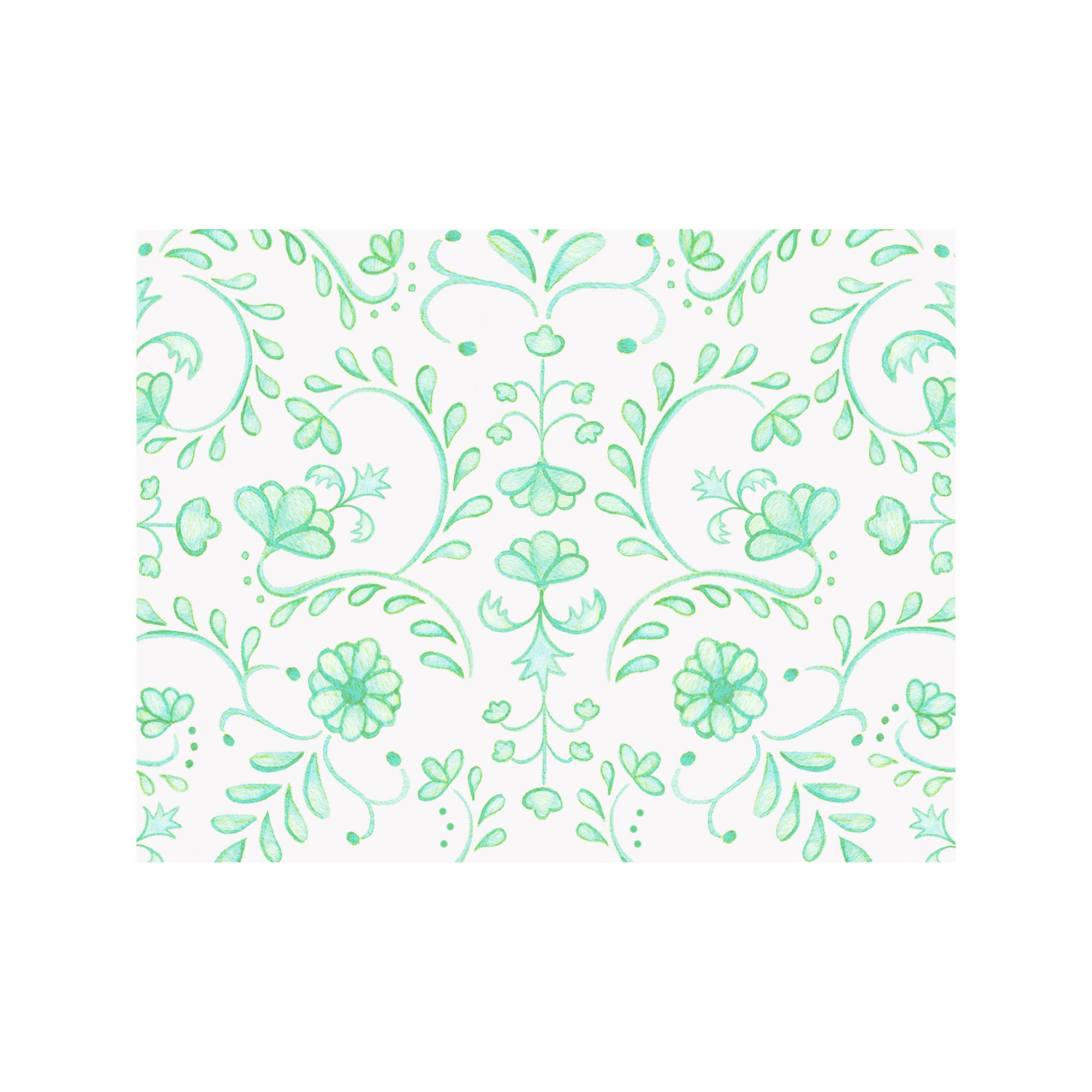 Chinoiserie Note Cards- Seafoam