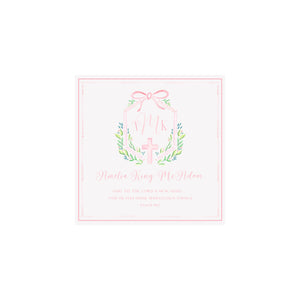 Monogram Cross Gift Tags & Stickers- Pink