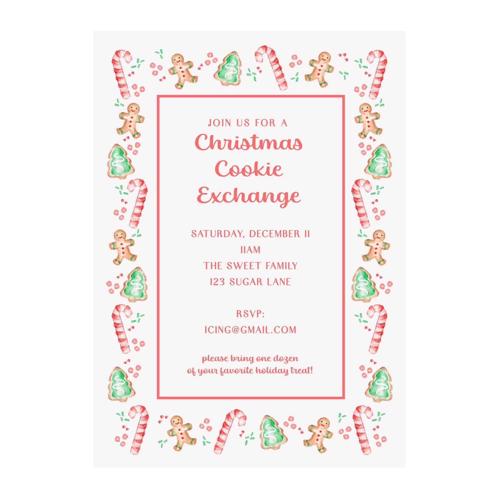 Christmas Cookies Holiday Party Invitation