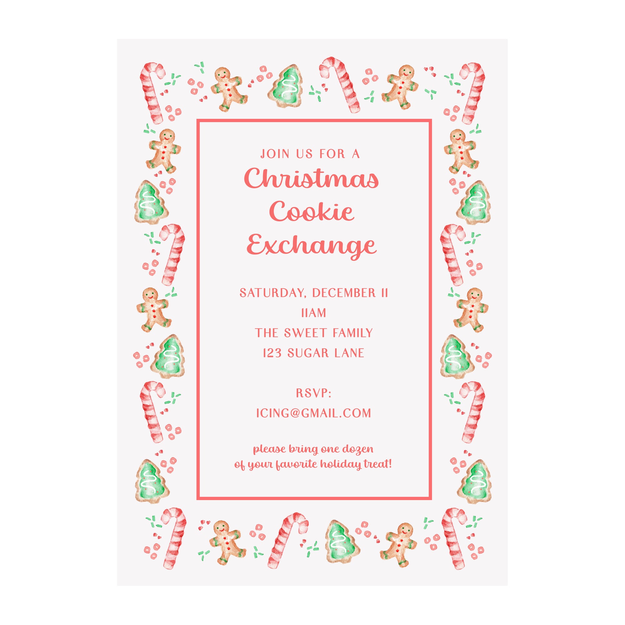 Christmas Cookies Holiday Party Invitation