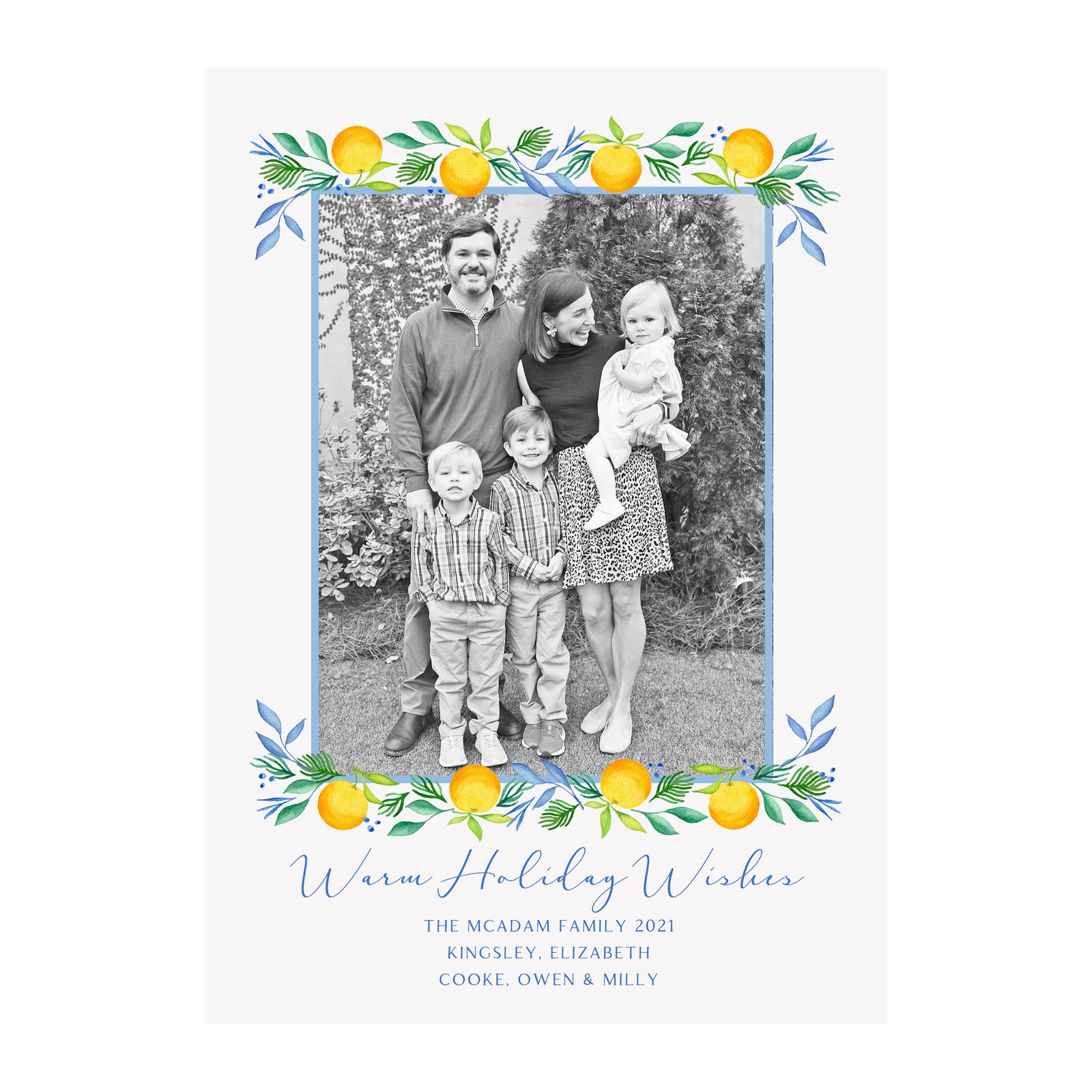 Citrus Garland Holiday Photo Cards