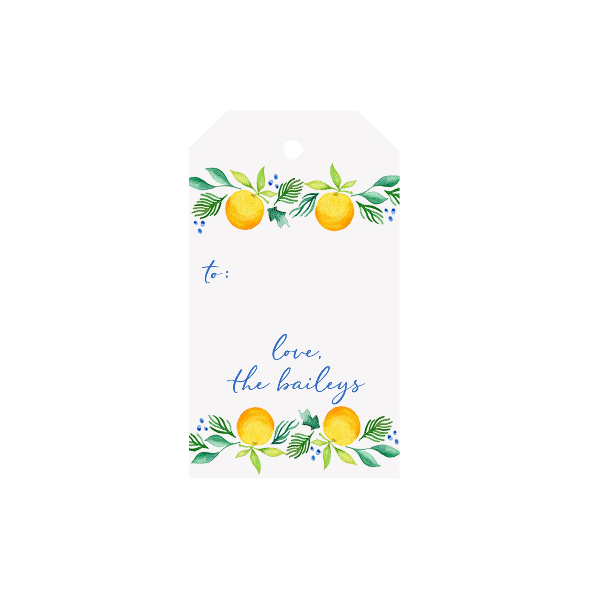 Citrus Garland Personalized Luggage Gift Tags