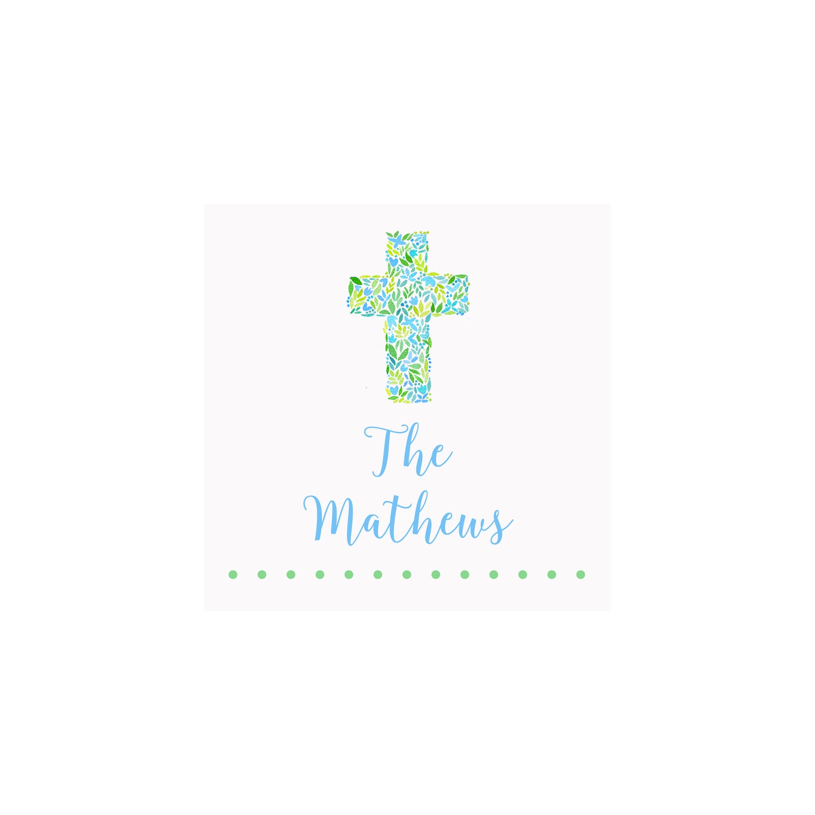 Cross Gift Tags & Stickers- Blue/Green