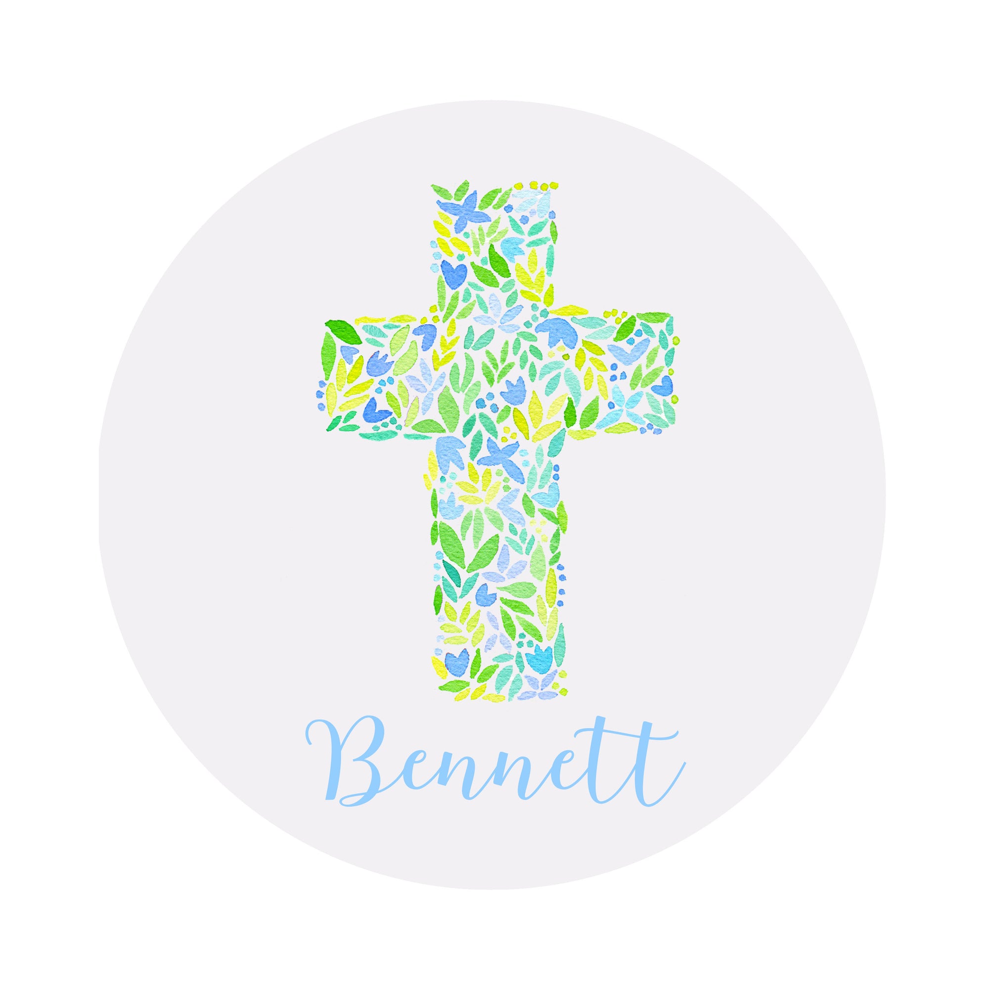 Cross Personalized Circular Easter Placecards