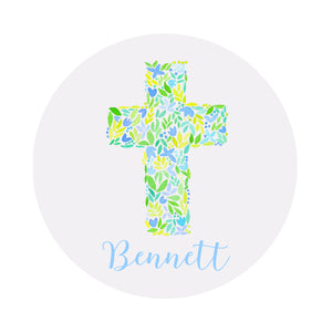 Cross Personalized Circular Easter Placecards