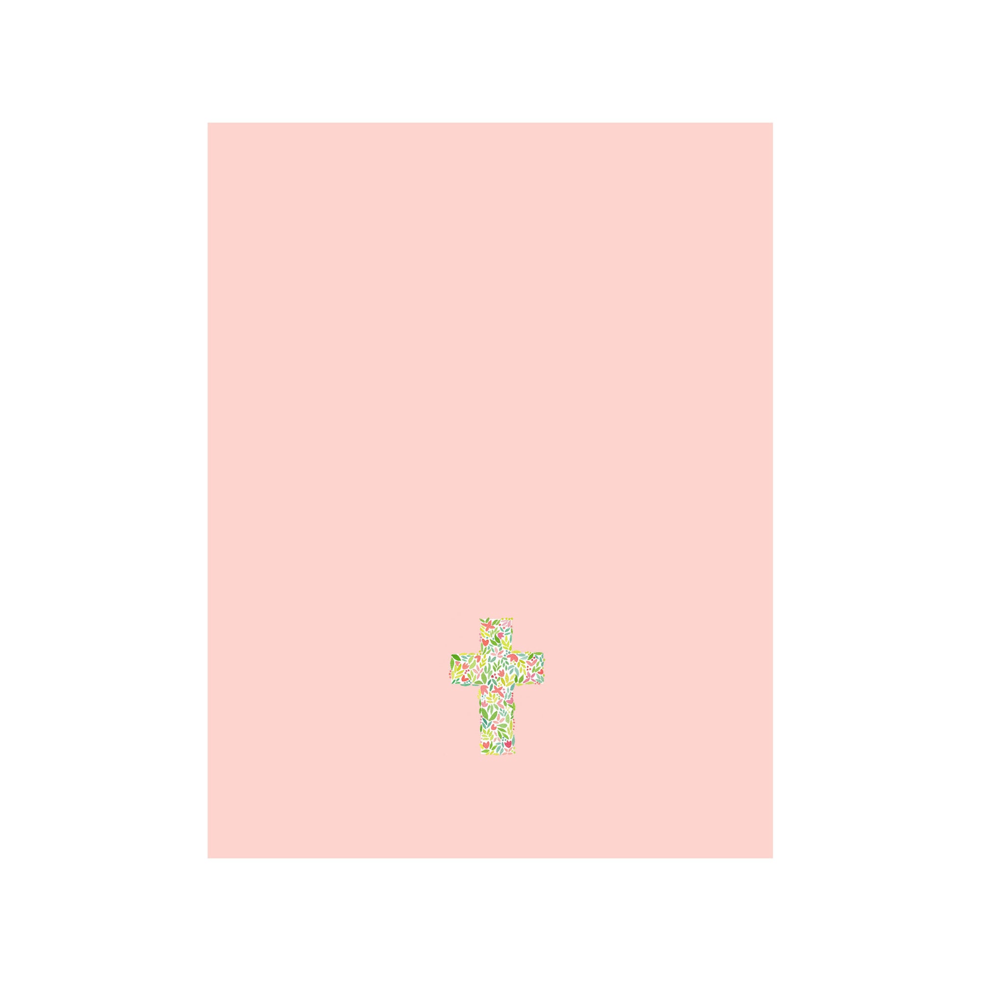 Floral Cross Card- Pink