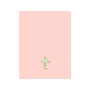Floral Cross Card- Pink