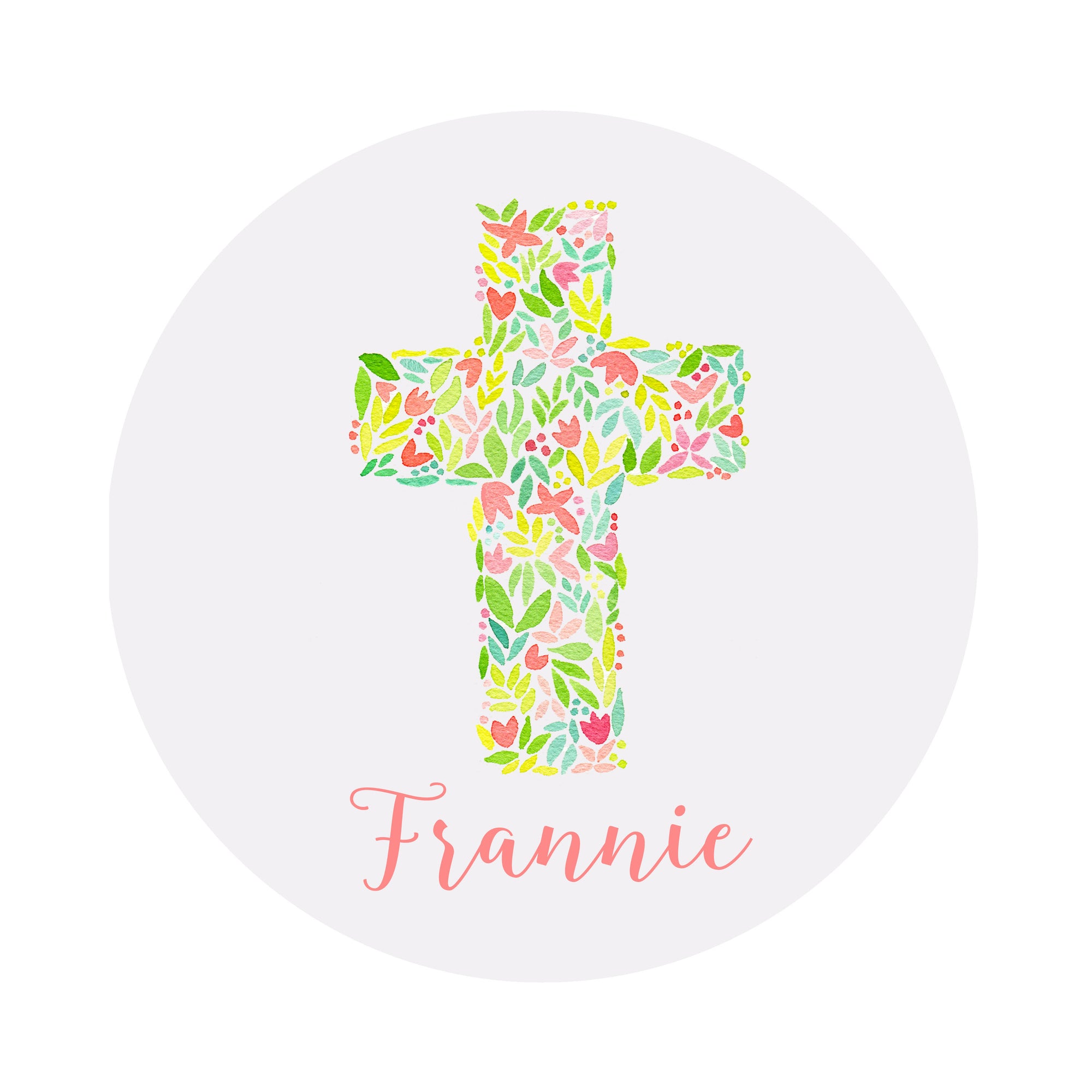 Cross Personalized Circular Easter Placecards