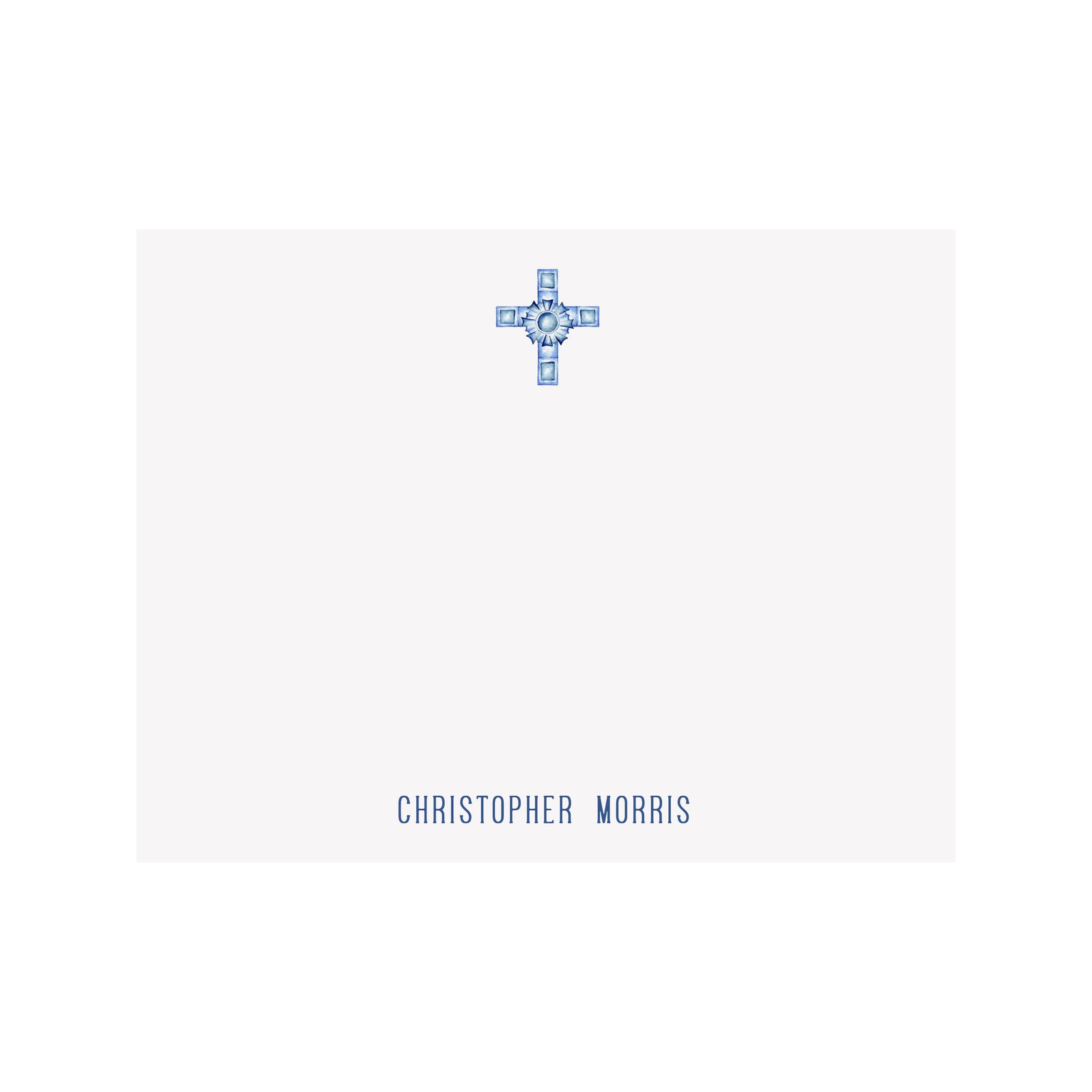 Blue Square Cross Stationery