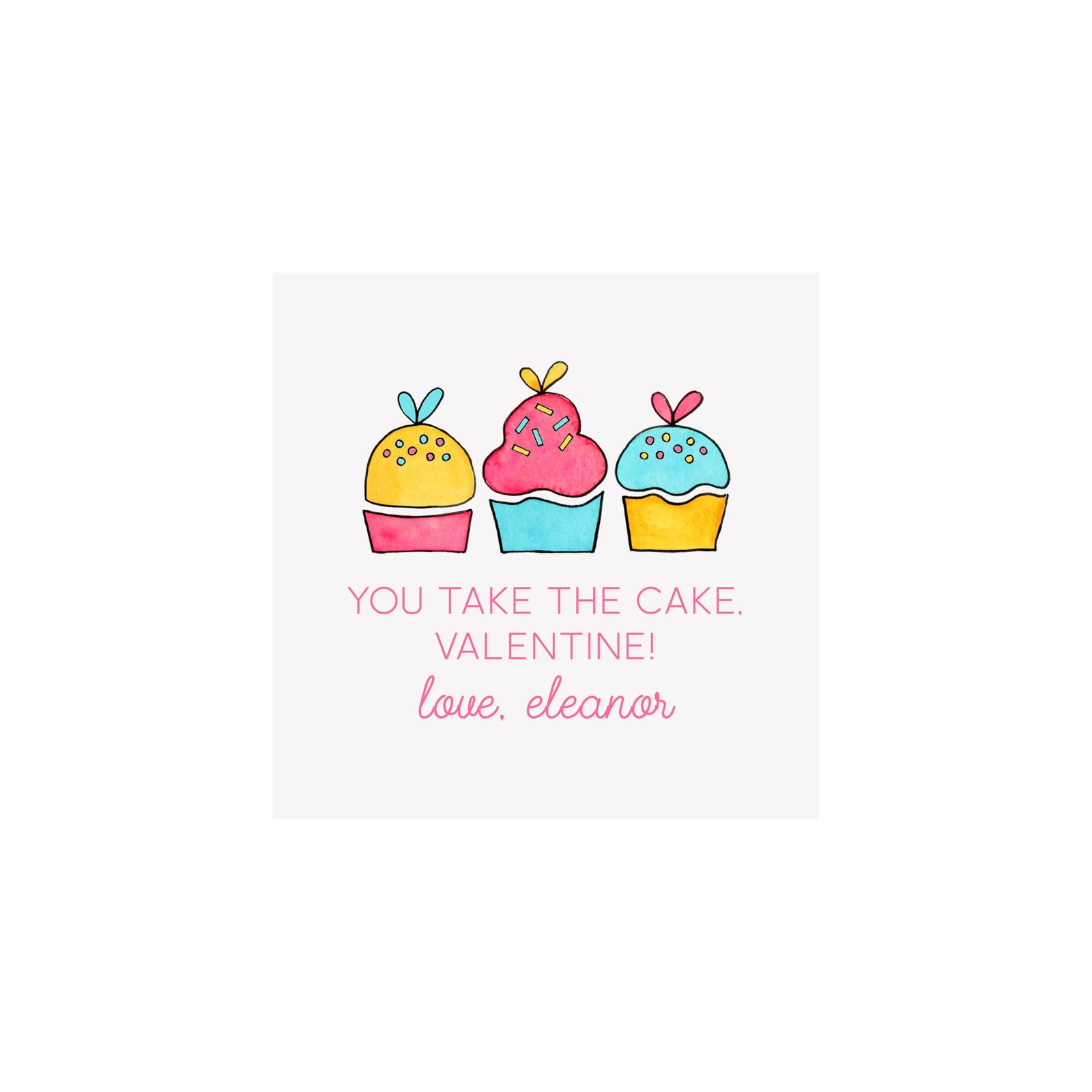 Cupcakes Hearts Gift Tags & Stickers