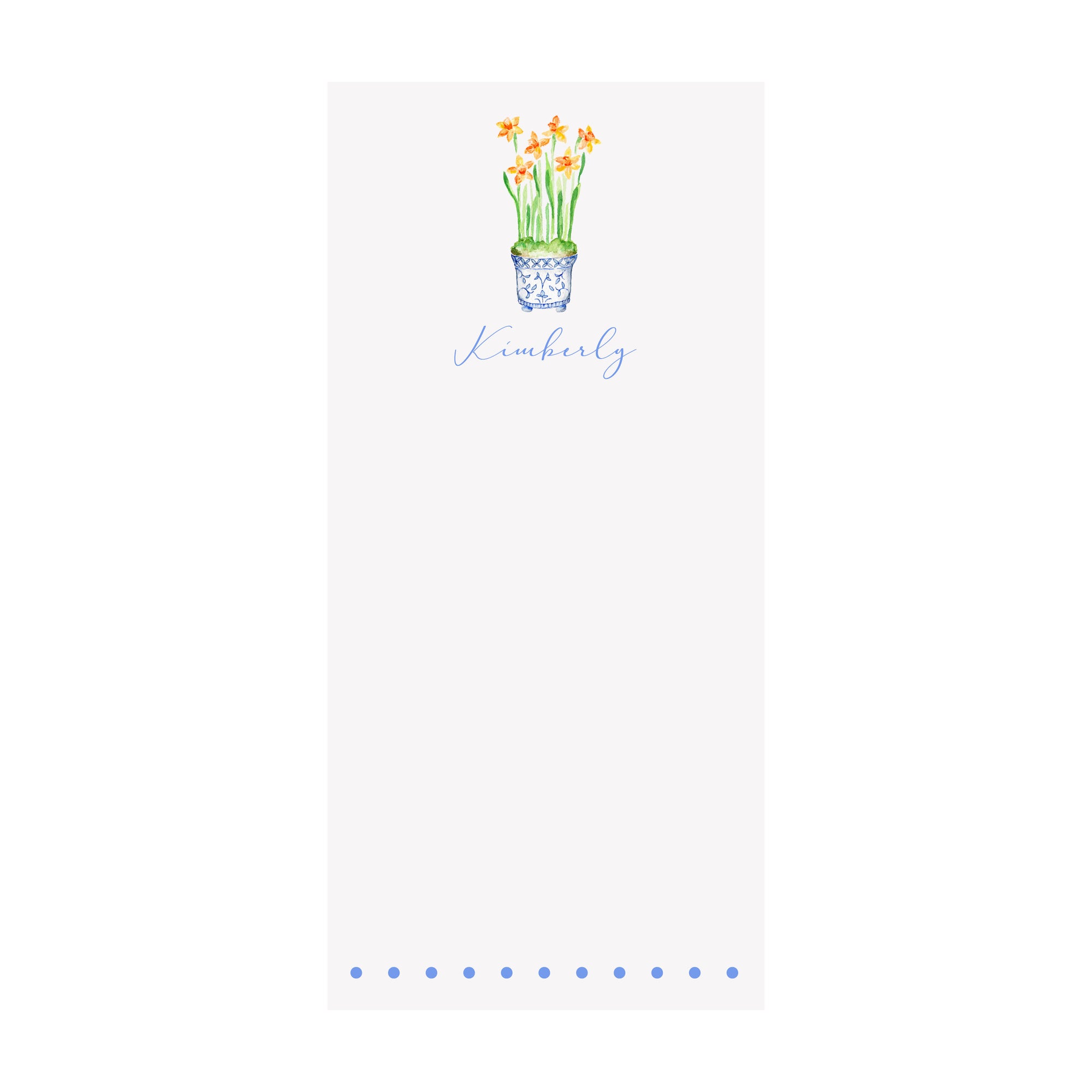 Daffodil Cachepot Notepad- Personalized