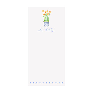 Daffodil Cachepot Notepad- Personalized