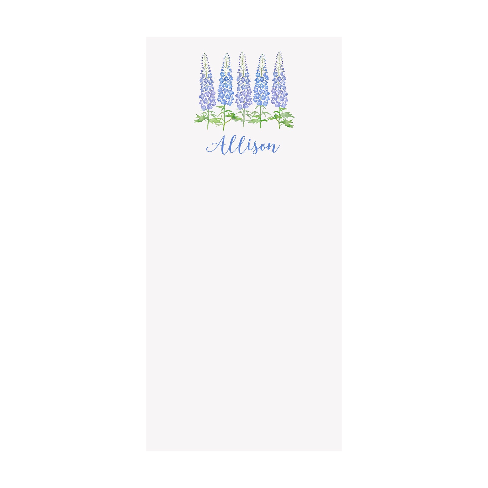 Delphinium Notepad- Personalized