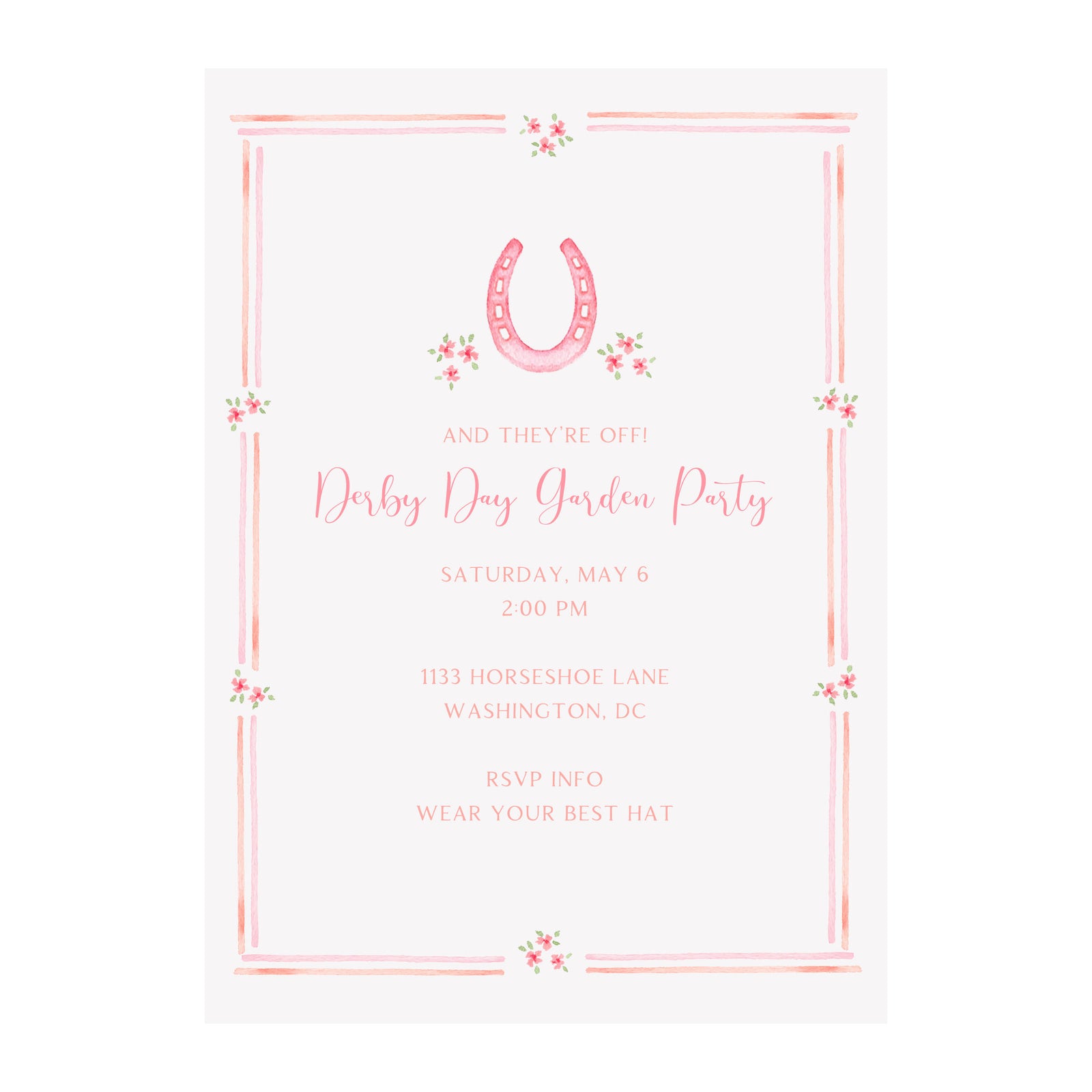 Derby Horseshoe Party Invitation