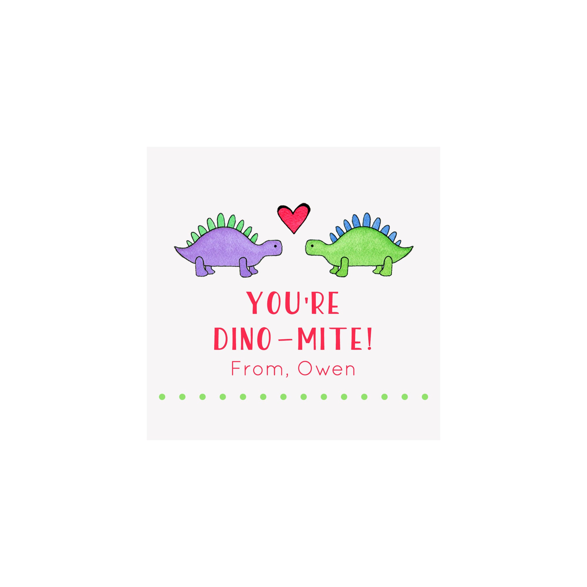Dinosaur Valentine Gift Tags & Stickers