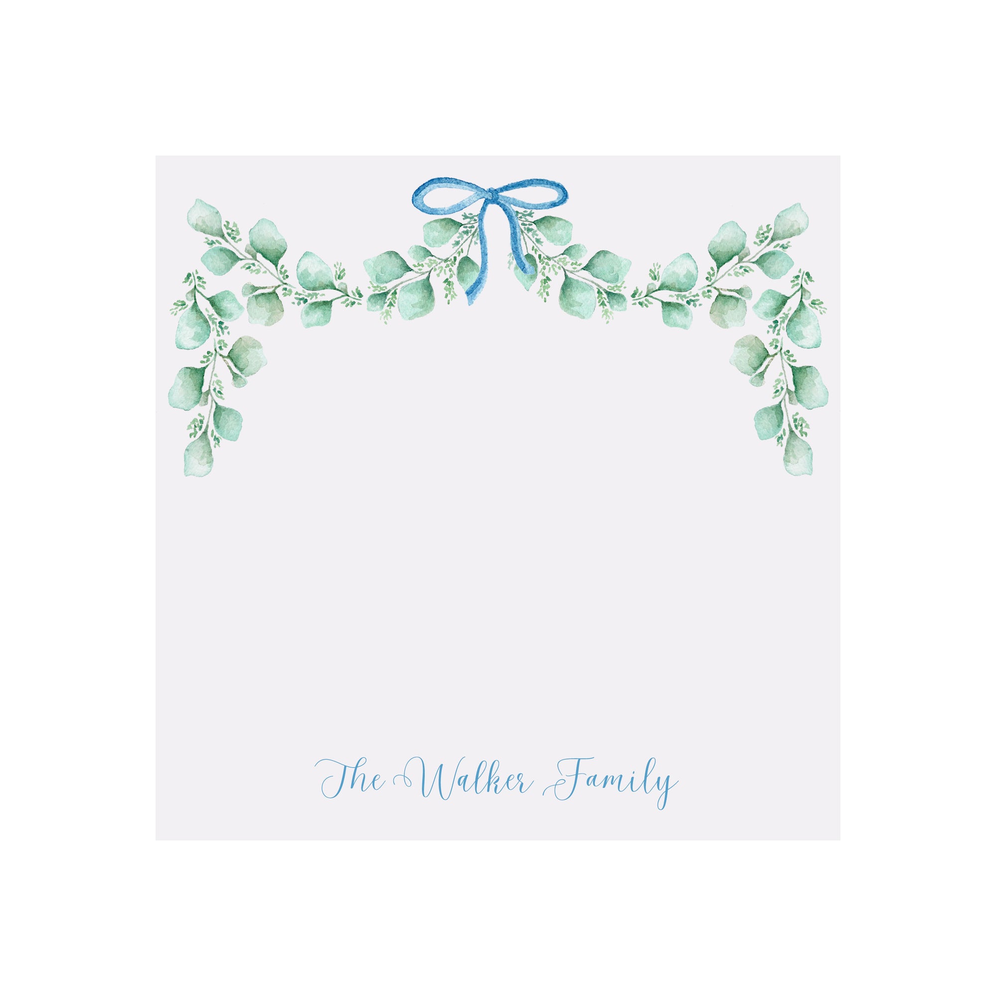 Eucalyptus Garland Holiday Notepad- Personalized