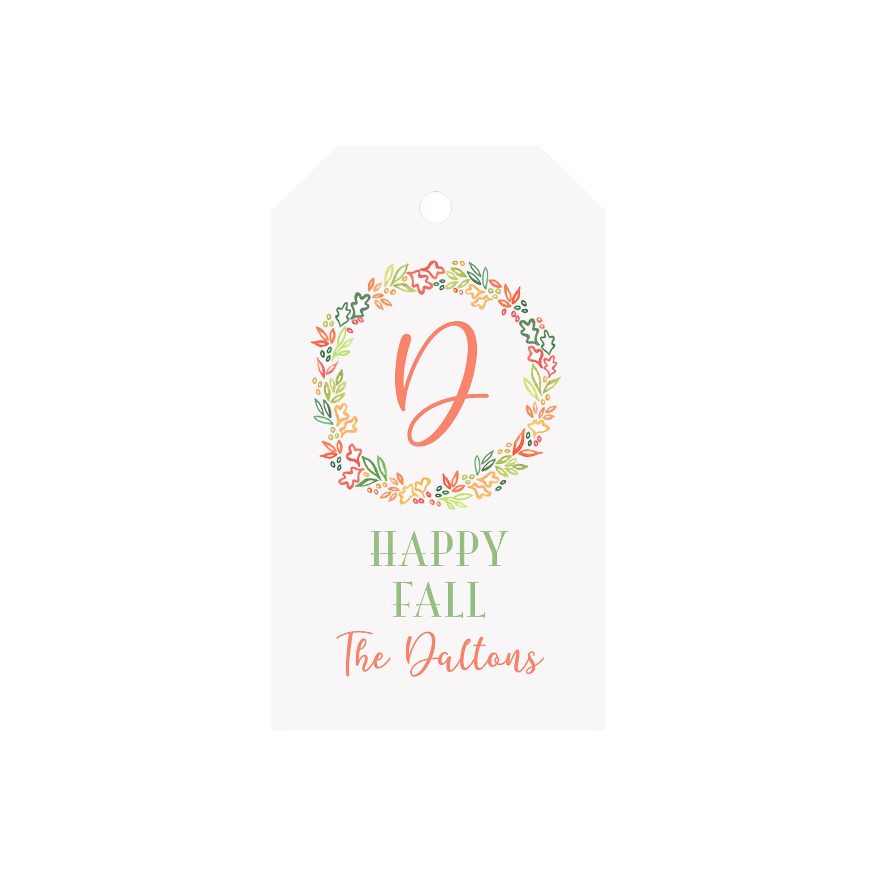 Fall Wreath Personalized Luggage Gift Tags